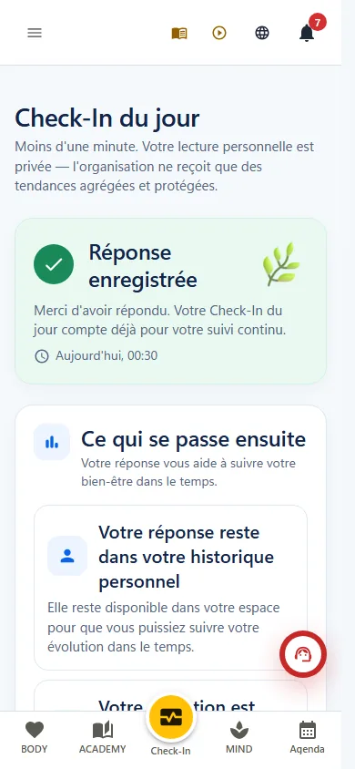 Check-In sur mobile
