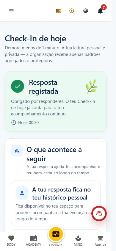 Check-In no telemóvel