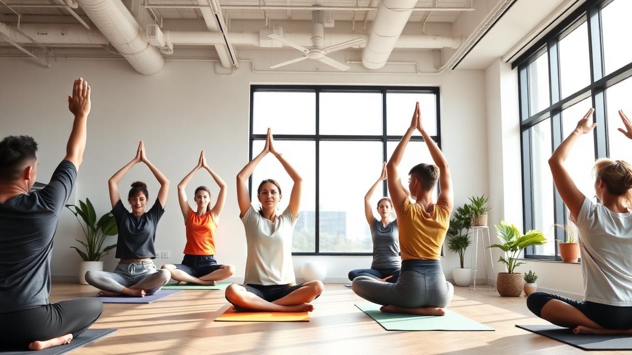 Sessão de mindfulness em contexto profissional